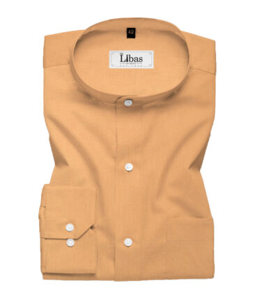 Arvind Men's Irish Linen Cotton Solids 2.25 Meter Unstitched Shirting Fabric (Light Orange)