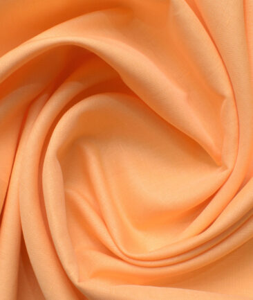 Arvind Men's Irish Linen Cotton Solids 2.25 Meter Unstitched Shirting Fabric (Light Orange)