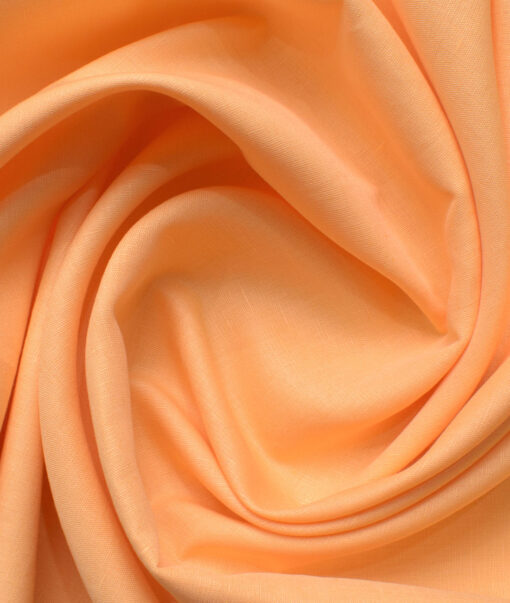Arvind Men's Irish Linen Cotton Solids 2.25 Meter Unstitched Shirting Fabric (Light Orange)