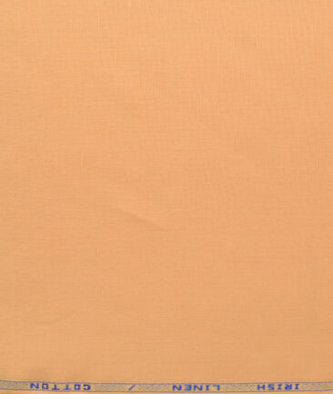 Arvind Men's Irish Linen Cotton Solids 2.25 Meter Unstitched Shirting Fabric (Light Orange)