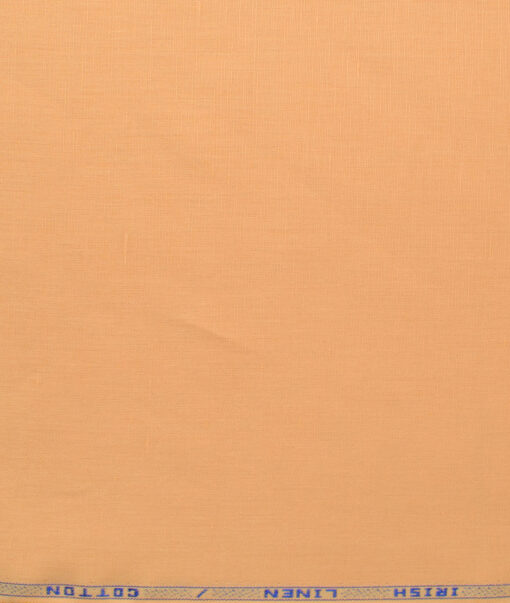 Arvind Men's Irish Linen Cotton Solids 2.25 Meter Unstitched Shirting Fabric (Light Orange)