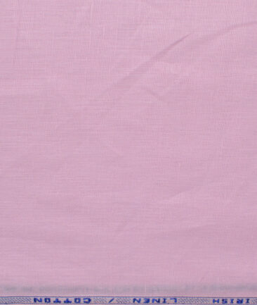 Arvind Men's Irish Linen Cotton Solids 2.25 Meter Unstitched Shirting Fabric (Pink)