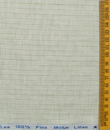 Arvind Men's 80 LEA Irish Linen Striped 2.25 Meter Unstitched Shirting Fabric (Pistachio Green)
