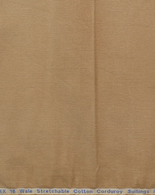 Arvind Tresca Men's Cotton Corduroy 1.50 Meter Unstitched Stretchable Corduroy Trouser Fabric (Sepia Beige)