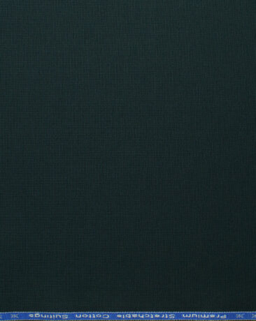Arvind Men's Cotton Structured 1.50 Meter Unstitched Stretchable Trouser Fabric (Dark Pine Green)