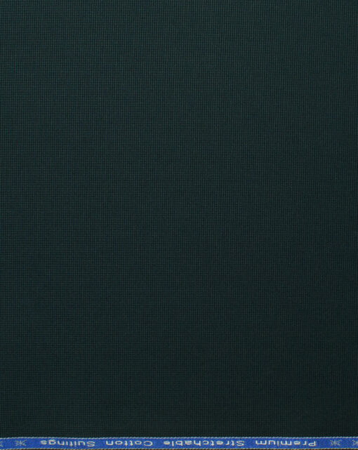 Arvind Men's Cotton Structured 1.50 Meter Unstitched Stretchable Trouser Fabric (Dark Pine Green)