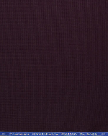Arvind Men's Cotton Structured 1.50 Meter Unstitched Stretchable Trouser Fabric (Dark Wine)