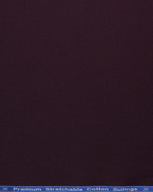 Arvind Men's Cotton Structured 1.50 Meter Unstitched Stretchable Trouser Fabric (Dark Wine)
