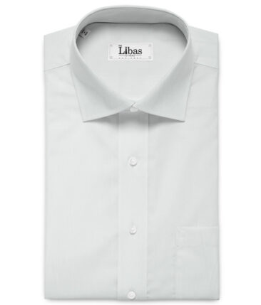 Burgoyne Men's 2 Ply Giza Cotton Solids 2.25 Meter Unstitched Shirting Fabric (White)