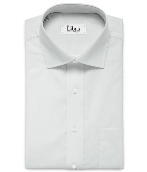 Burgoyne Men's 2 Ply Giza Cotton Solids 2.25 Meter Unstitched Shirting Fabric (White)