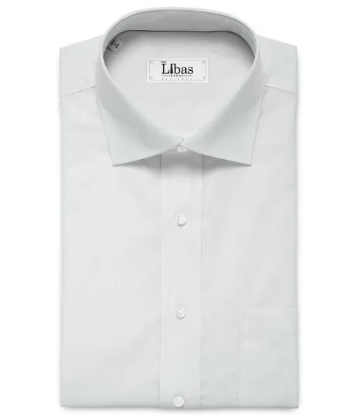Burgoyne Men's 2 Ply Giza Cotton Solids 2.25 Meter Unstitched Shirting Fabric (White)