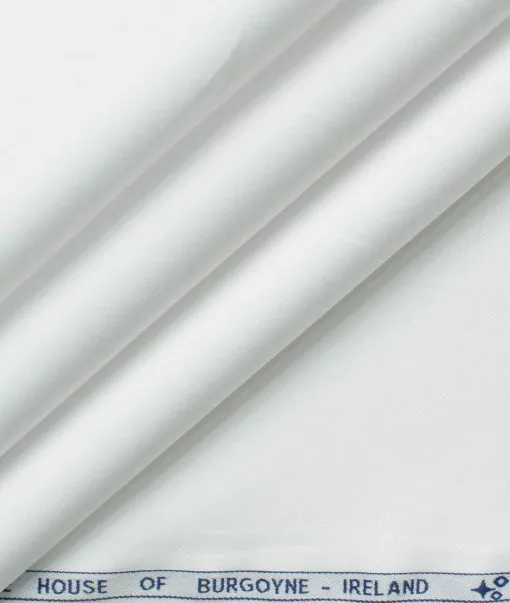 Burgoyne Men's 2 Ply Giza Cotton Solids 2.25 Meter Unstitched Shirting Fabric (White)