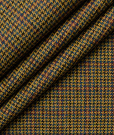 B-Posh Men's Terry Rayon Structured 2.25 Meter Unstitched Jacketing & Blazer Fabric (Mustard Yellow)