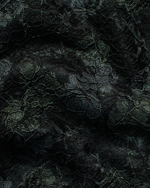 B-Posh Men's Polyester Printed 2.25 Meter Unstitched Ethnic Fabric (Black & Green)
