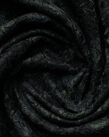 B-Posh Men's Polyester Printed 2.25 Meter Unstitched Ethnic Fabric (Black & Green)