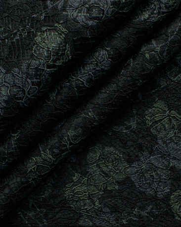 B-Posh Men's Polyester Printed 2.25 Meter Unstitched Ethnic Fabric (Black & Green)