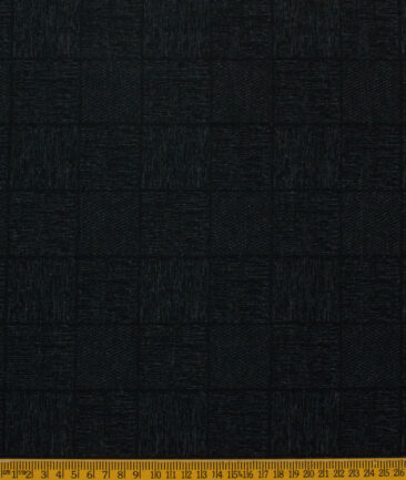 B-Posh Men's Terry Rayon Self Design 2.25 Meter Unstitched Jacketing & Blazer Fabric (Black)