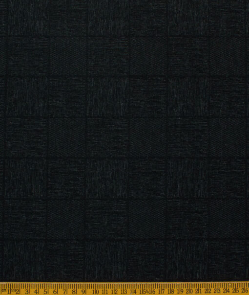 B-Posh Men's Terry Rayon Self Design 2.25 Meter Unstitched Jacketing & Blazer Fabric (Black)