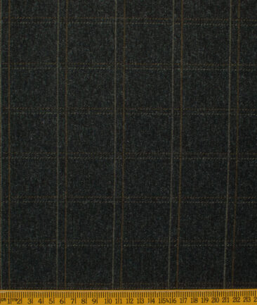 B-Posh Men's Terry Rayon Checks 2.25 Meter Unstitched Jacketing & Blazer Fabric (Dark Worsted Grey)
