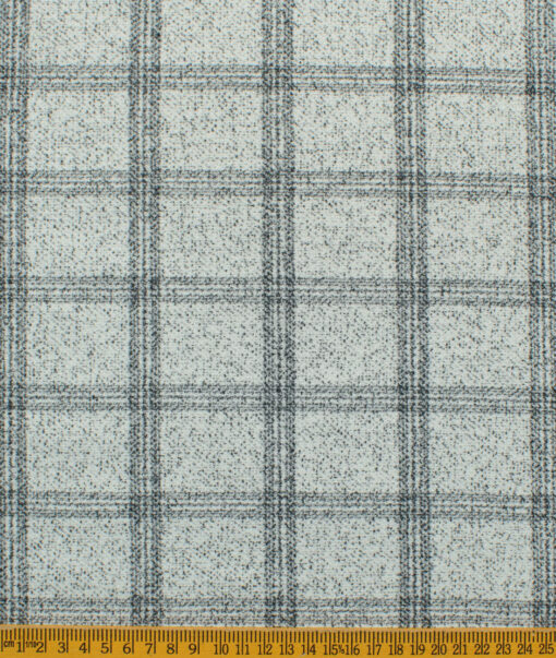 B-Posh Men's Terry Rayon Checks 2.25 Meter Unstitched Jacketing & Blazer Fabric (White & Black)