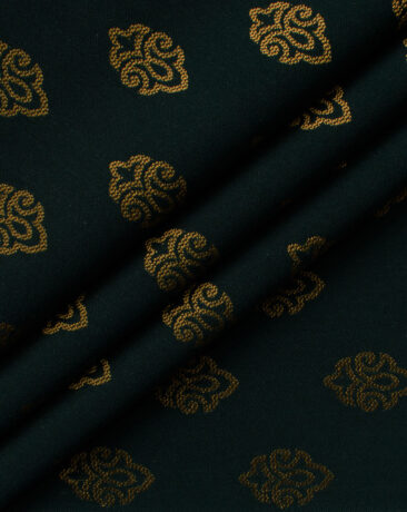 B-Posh Men's Terry Rayon Printed 2.25 Meter Unstitched Ethnic Fabric (Green)