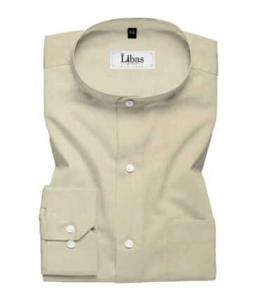 Cadini Men's Cotton Linen Solids 2.25 Meter Unstitched Shirting Fabric (Cream)