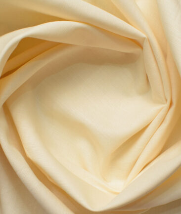 Cadini Men's Cotton Linen Solids 2.25 Meter Unstitched Shirting Fabric (Cream)