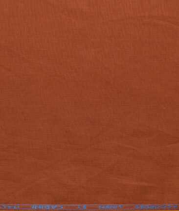 Cadini Men's Cotton Linen Solids 2.25 Meter Unstitched Shirting Fabric (Ginger Orange)