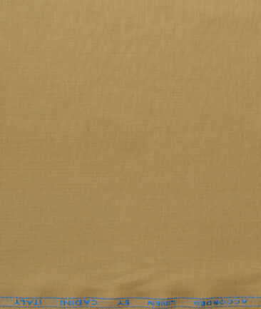 Cadini Men's Cotton Linen Solids 2.25 Meter Unstitched Shirting Fabric (Granola Beige)