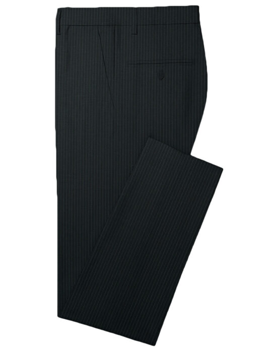 Canetti by Cadini Italy Men's Terry Rayon Striped  Unstitched Suiting Fabric (Black)