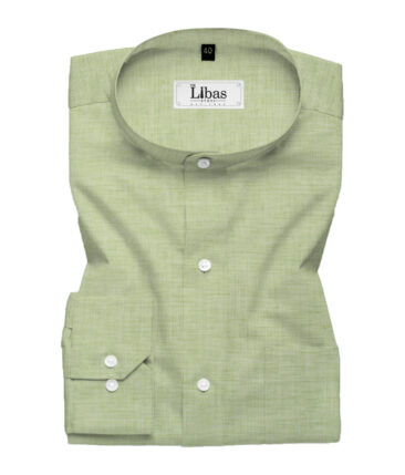 Cavallo by Linen Club Men's Cotton Linen Self Design 2.25 Meter Unstitched Shirting Fabric (Lime Green)