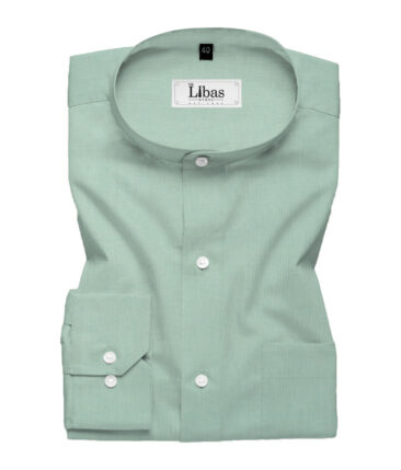 Cavallo by Linen Club Men's Cotton Linen Solids 2.25 Meter Unstitched Shirting Fabric (Mint Green)
