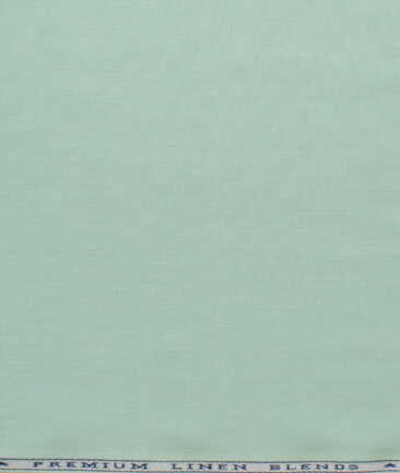 Cavallo by Linen Club Men's Cotton Linen Solids 2.25 Meter Unstitched Shirting Fabric (Mint Green)