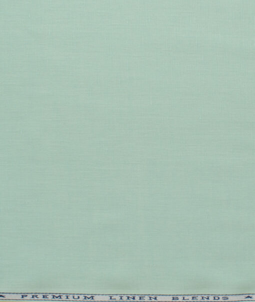 Cavallo by Linen Club Men's Cotton Linen Solids 2.25 Meter Unstitched Shirting Fabric (Mint Green)