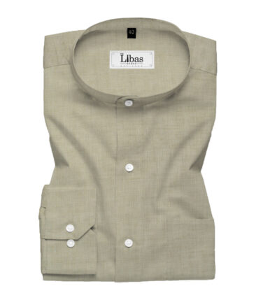Cavallo by Linen Club Men's Cotton Linen Self Design 2.25 Meter Unstitched Shirting Fabric (Tan Beige)
