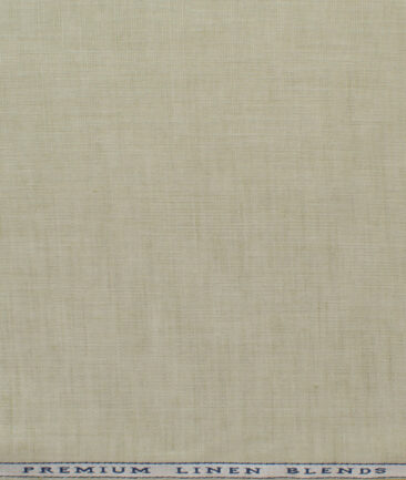 Cavallo by Linen Club Men's Cotton Linen Self Design 2.25 Meter Unstitched Shirting Fabric (Tan Beige)