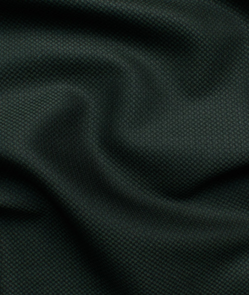 Italian Channel Men's Terry Rayon Structured 3.75 Meter Unstitched Suiting Fabric (Dark Green)