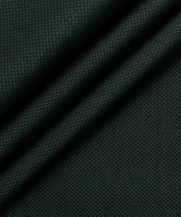 Italian Channel Men's Terry Rayon Structured 3.75 Meter Unstitched Suiting Fabric (Dark Green)