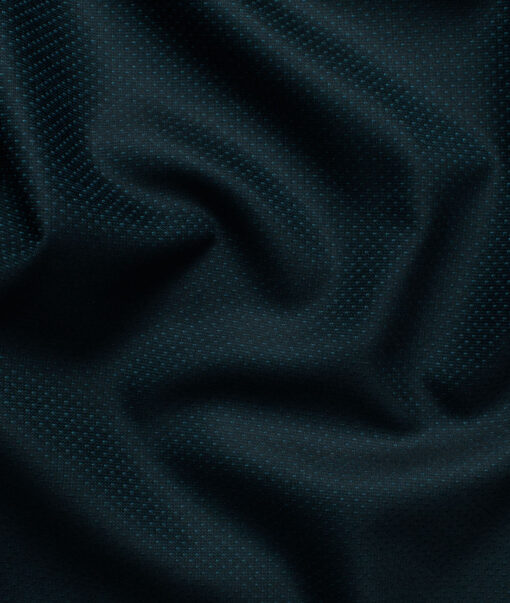 Italian Channel Men's Terry Rayon Structured 3.75 Meter Unstitched Suiting Fabric (Dark Sea Green)