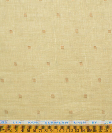 J.Hampstead Men's 60 LEA European Linen Dobby 2.25 Meter Unstitched Shirting Fabric (Latte Beige)
