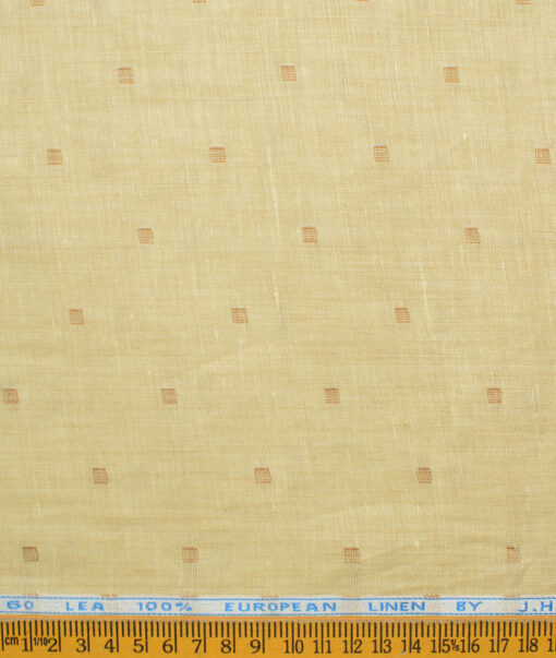 J.Hampstead Men's 60 LEA European Linen Dobby 2.25 Meter Unstitched Shirting Fabric (Latte Beige)