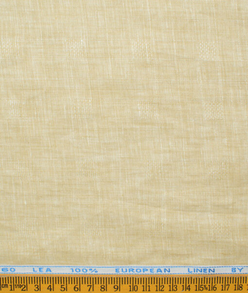 J.Hampstead Men's 60 LEA European Linen Self Design 2.25 Meter Unstitched Shirting Fabric (Latte Beige)