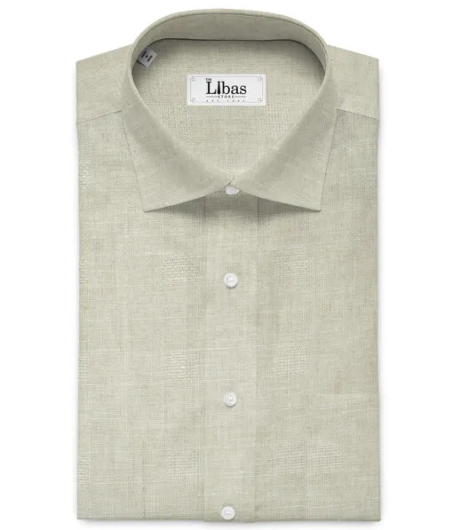 J.Hampstead Men's 60 LEA European Linen Self Design 2.25 Meter Unstitched Shirting Fabric (Sand Stone Beige)