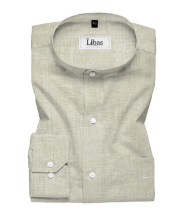 J.Hampstead Men's 60 LEA European Linen Self Design 2.25 Meter Unstitched Shirting Fabric (Sand Stone Beige)