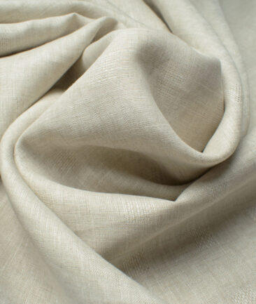 J.Hampstead Men's 60 LEA European Linen Self Design 2.25 Meter Unstitched Shirting Fabric (Sand Stone Beige)