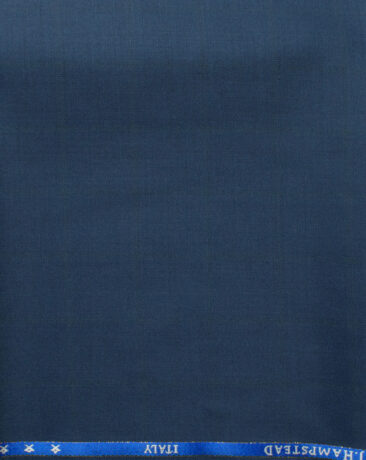 J.Hampstead Men's 60% Wool Checks Super 130's1.30 Meter Unstitched Trouser Fabric (Blue)