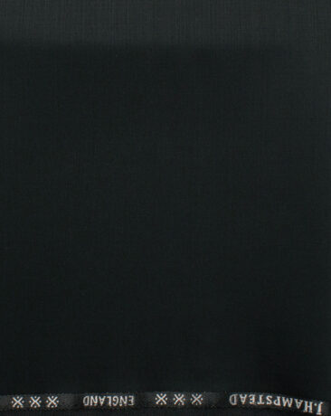 J.Hampstead Men's 60% Wool Solids Super 130's1.30 Meter Unstitched Trouser Fabric (Black)