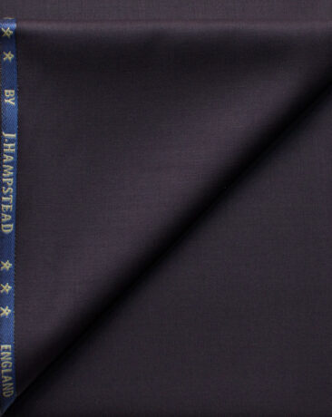 J.Hampstead Men's 60% Wool Solids Super 140's1.30 Meter Unstitched Trouser Fabric (Dark Wine)