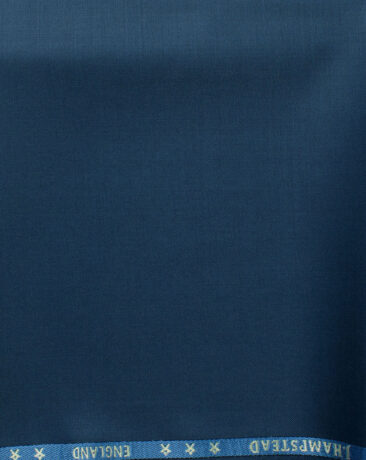 J.Hampstead Men's 60% Wool Solids Super 140's1.30 Meter Unstitched Trouser Fabric (Peacock Blue)