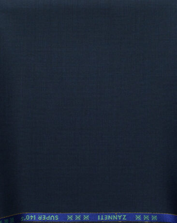 J.Hampstead Men's 60% Wool Solids Super 140's1.30 Meter Unstitched Trouser Fabric (Dark Navy Blue)